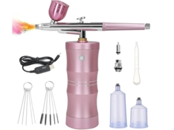 Kit De Aerógrafo Yizhood Ipx8 Com Compressor De Ar 34 Psi Atualizado Recarregável Rosa
