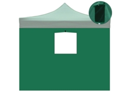 Cobertura Lateral Verde Impermeável De 3x2m Com Janela Para Gazebo Retrátil De 3x3m