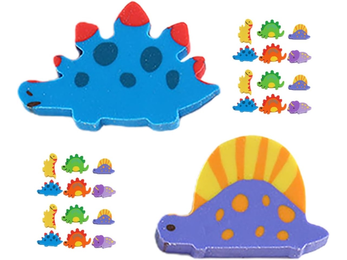 Pacote com 120 Borrachas Decorativas de Dinossauro para Estudantes, para Material Escolar CHABERLU