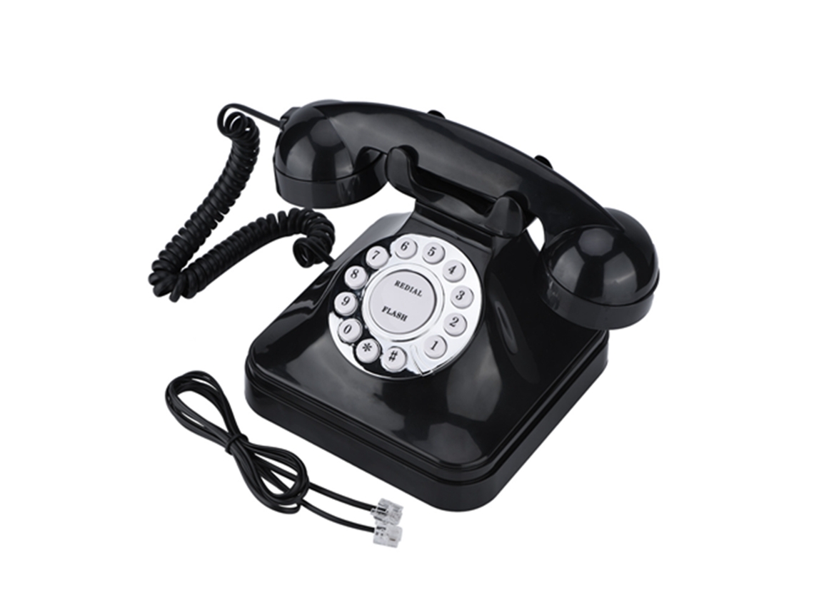Aetheria telefone Fixo Vintage Preto Multifuncional Plástico com Fio Retrô para Casa
