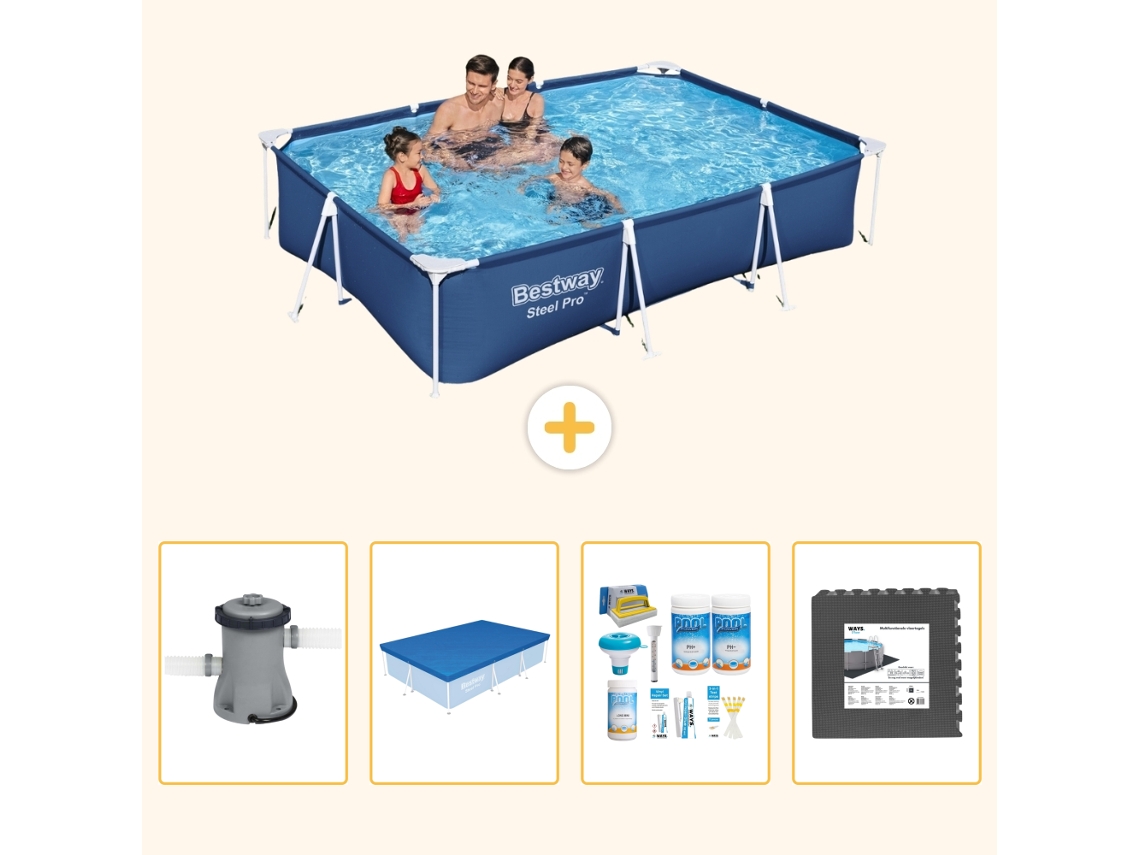Bestway Piscina Bestway Steel Pro Retangular - 300x201x66 Cm - 5-peças S238