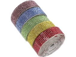 5 Rolos De Fita Adesiva Com Strass Para Artesanato, Durável E Resistente Ao Desgaste, Ideal Para Decorar Roupas, Couro E