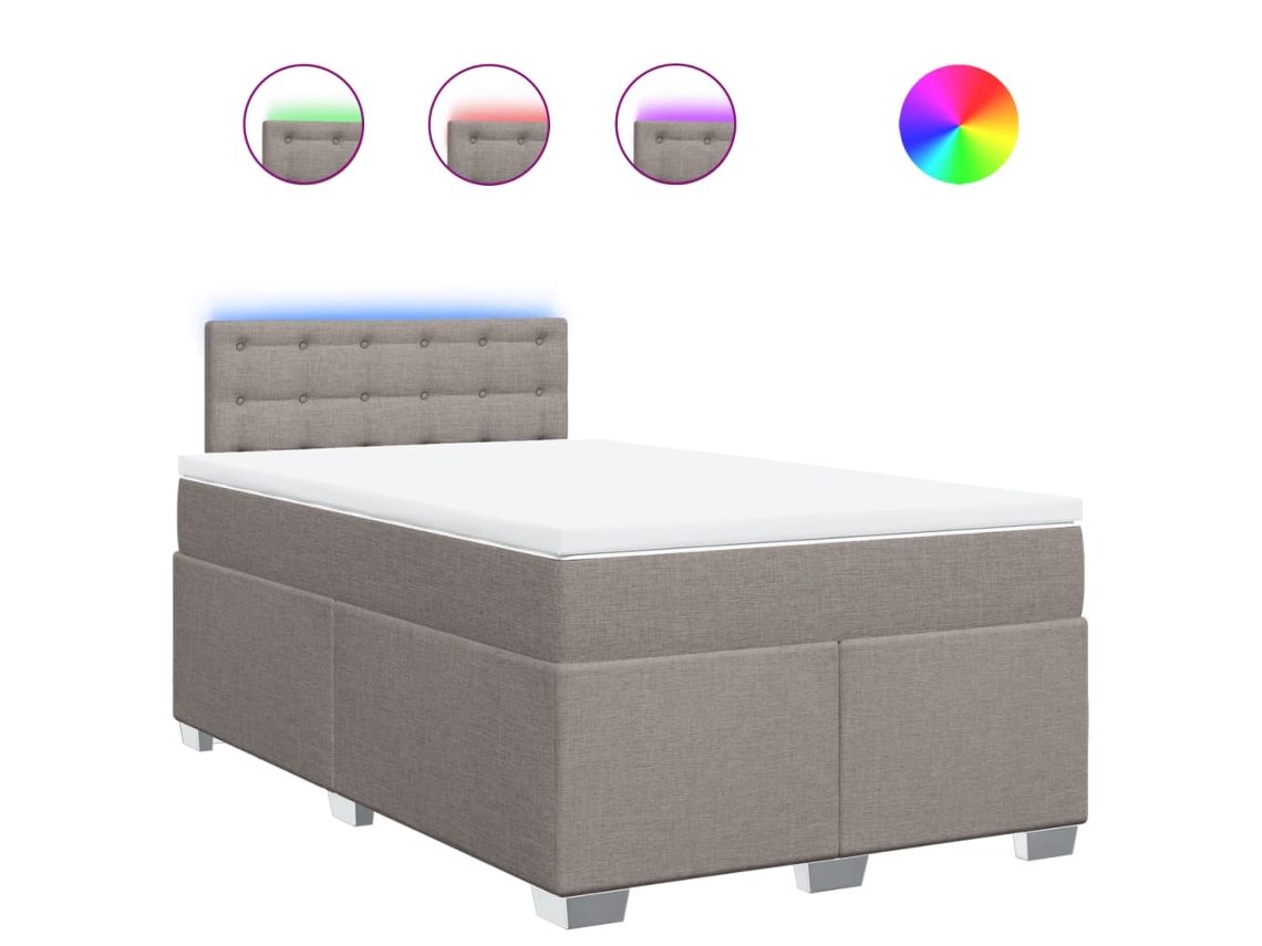 Box Spring Bed, Box Spring Beds Vidaxl Cinzento-acastanhado Tecido (120 X 200 Cm)