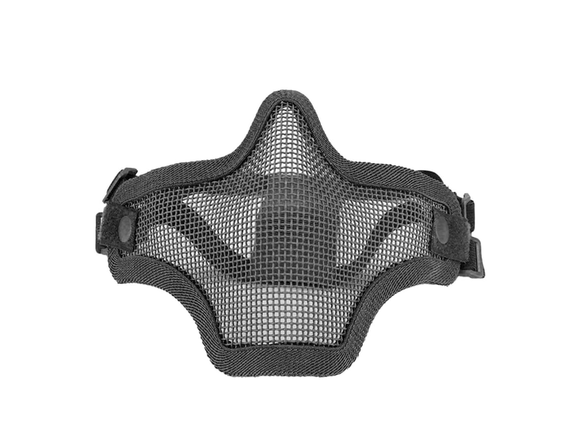 Protetor facial de aço, com malha, design legal, 54-62cm, para atividades ao ar livre, preto
