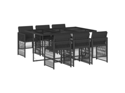 Garden Dining Set, Garden Dining Sets Vidaxl Preto Rattan / Vime (n/a)