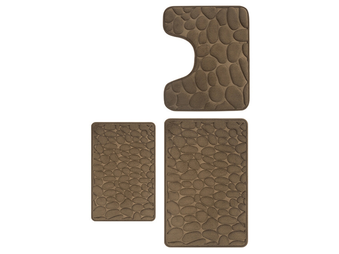 Tapete de banheiro com mousse de memória embossado pedra antiderrapante e lavável 40x60cm S/MARCA