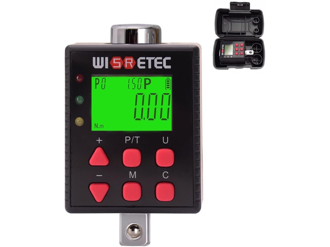 Torqueímetro digital com visor retroiluminado, testador de torque para