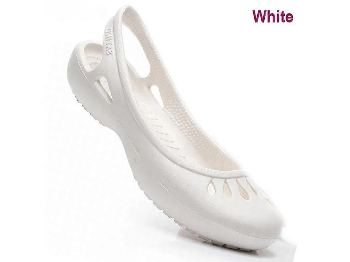 Zapatos Clog Mujer Verano Ligero Antideslizante Suave Eva Sandalias Planas Jardín Playa W7 Blanco W7 Branco