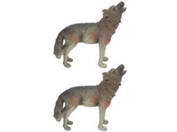 Primerox figura de Lobo Rugindo Modelo Realista de Plástico Brinquedo Educativo Coleção Presente