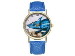 Reloj De Pulsera Analógico De Cuarzo Para Parejas Con Correa De Pu Azul Real