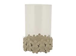 Candelabro Mf744, Metal, Bege, 14x14x21 Cm, Epikasa
