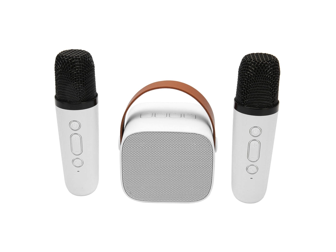Mini Karaokê Portátil Com Alto Falante Bluetooth Estéreo E 2 Microfones Sem Fio Para Crianças E Adultos, Armazenamento De Até 512 Aquaforge