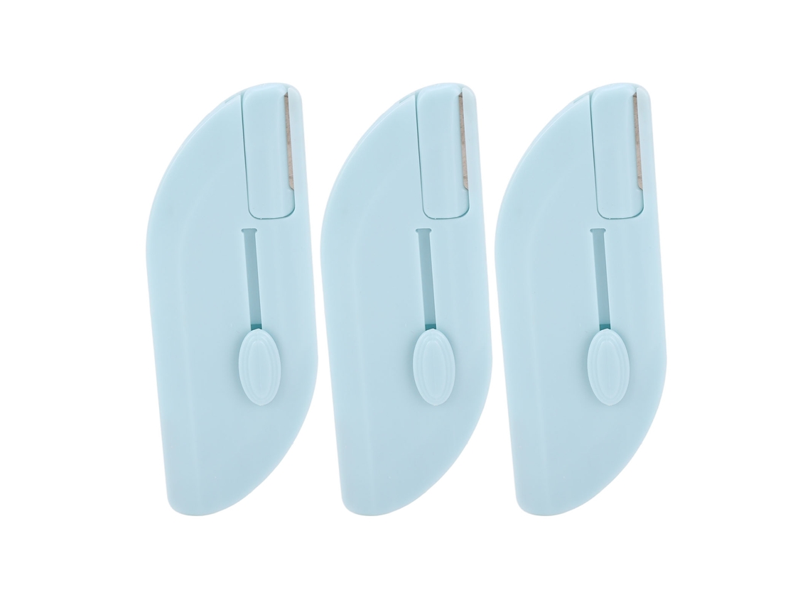 3pcs Recortador De Cejas Portátil De Acero Inoxidable Retráctil