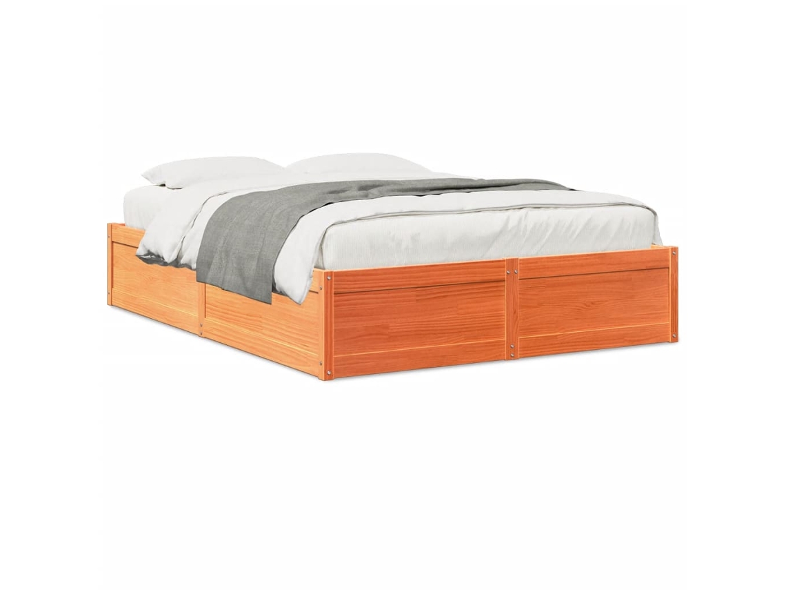 Cama Sem Colchão 150x200 cm Madeira Pinho Maciça Castanho mel MAISON EXCLUSIVE