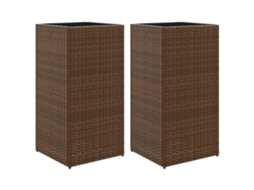Garden Planter, Garden Planters Vidaxl Marrom Rattan / Vime (40 X 40 X 80 Cm)