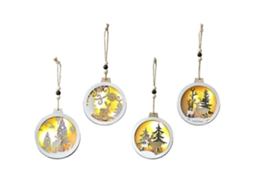 Enfeite De Natal Para Pendurar, Cores Sortidas, 10,3 X 9,3 X 2 Cm, Pacote Com 4 Olysi Shop