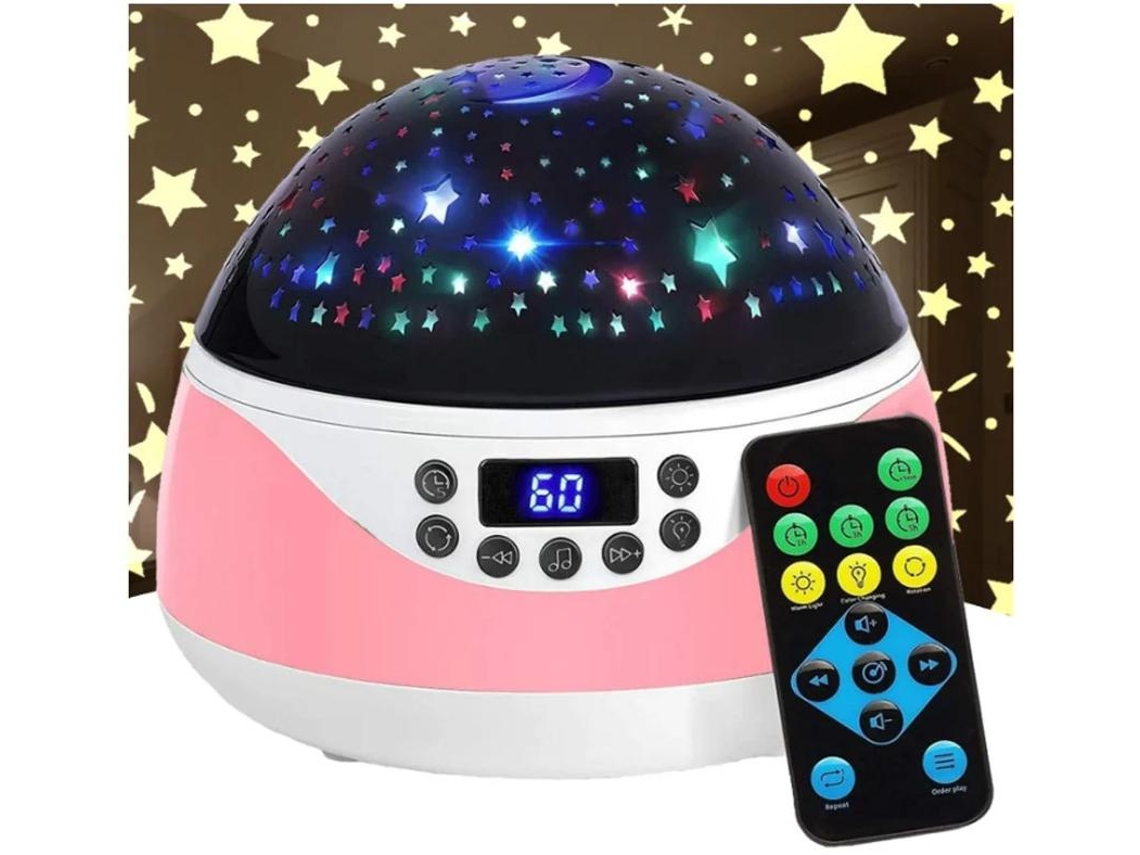 Luz Noturna Com Projetor Estrela Para Crianças Com Música E Temporizador Luz Noturna Calmante Para Dormir Com Controle Remoto E Projeção De Yizhood