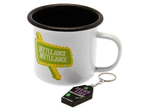 Caneca com Chaveiro Beetlejuice Metálica 300 Ml BLUE SKY