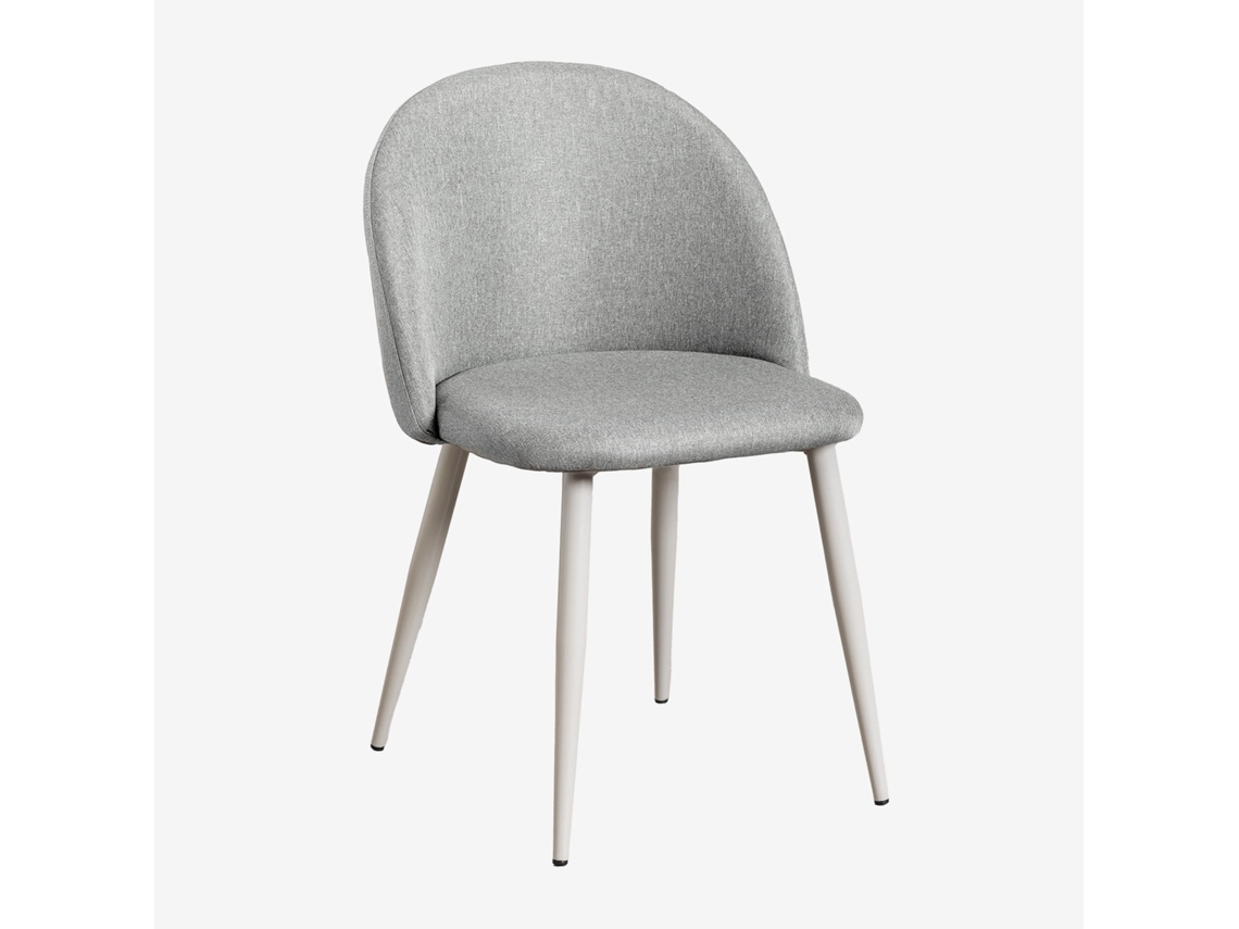 Sklum Pack De 2 Cadeiras De Jantar Kana Deluxe Poliéster    Toupeira Claro                   Linho Cinza Concreto