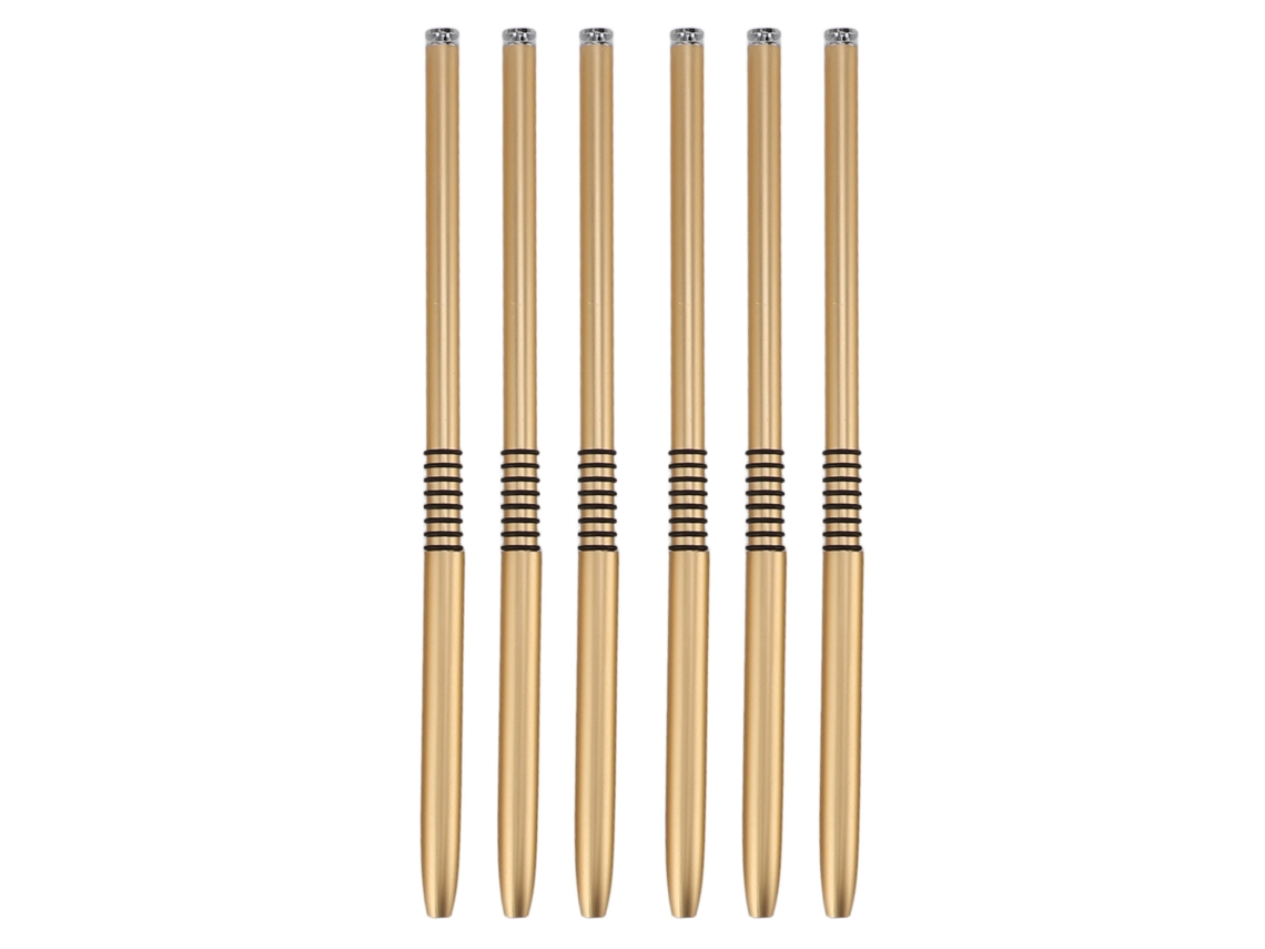 Conjunto De 6 Pinceis Para Unhas Ultra Finos Multifuncionais Para Design, Ponto E Pintura De Unhas Ouro Para Salão E Lar