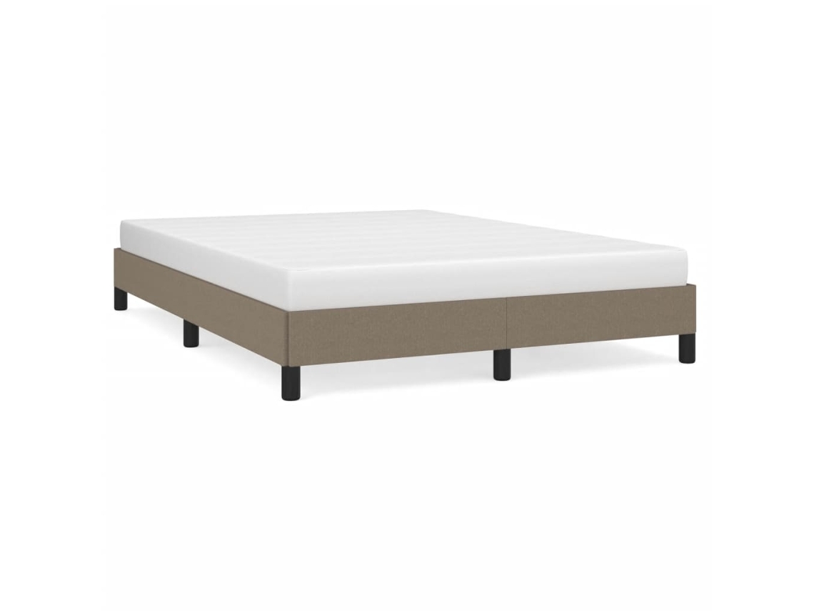 Bed Frame, Bed Frames Vidaxl Cinzento-acastanhado Tecido (140 X 190 Cm)