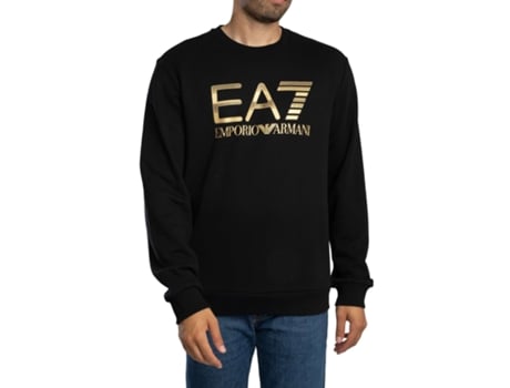 Sweatshirt De Homem Ea7 Logo Train Big Algodão Dourado (xl)