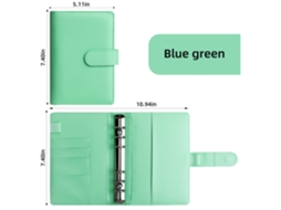 A6 Pu Leather Ring Binder Cover For Home Planning Notebook, Macaron Green