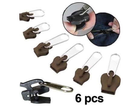 Kit De Reparo De Zíper Salutuya 6 Peças Metal E Plástico 3 Tamanhos Fácil De Usar