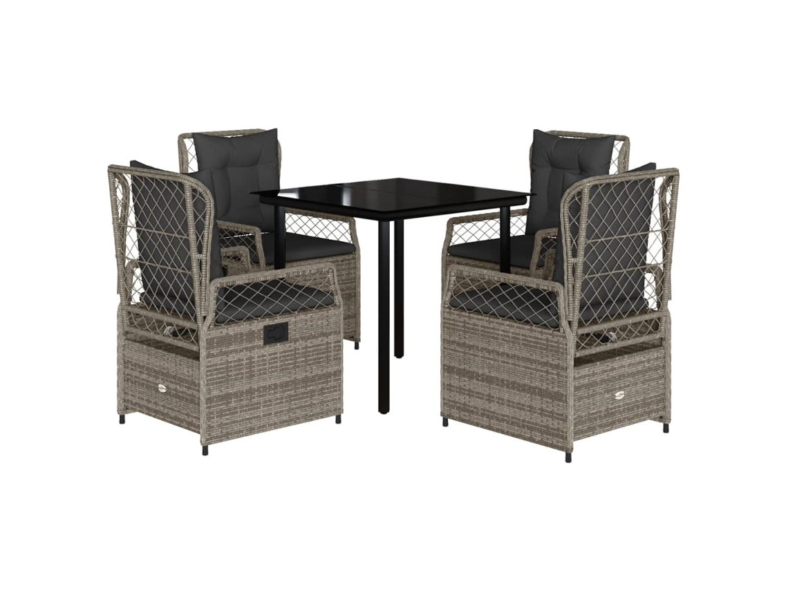 Garden Dining Set, Garden Dining Sets Vidaxl Cinzeto Rattan / Vime (80 X 80 X 74 Cm)