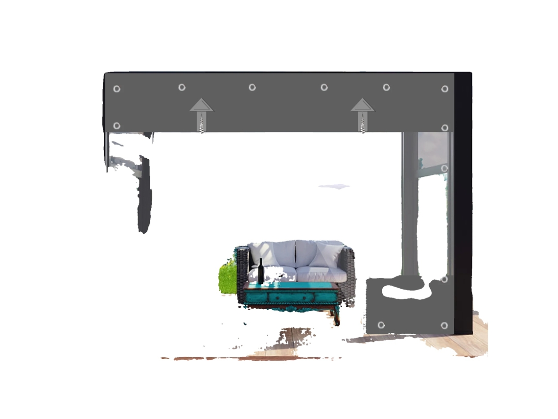 Lona De Pvc, Design Impermeável, Material Retardante De Chama, Cinza Escuro, H2.1 X W3m