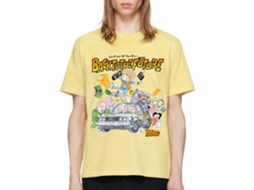 Rockinstone Back To The Future Movie Cartoon Characters W/ Car Heather Yellow Adult T-shirt Size:xl