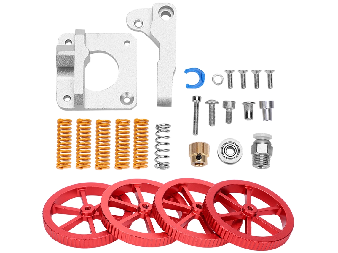 Kit De Atualização Do Extruder De Impressora 3d Com Porca De Nivelamento Manual, Molas E Amortecedores Vermelhos