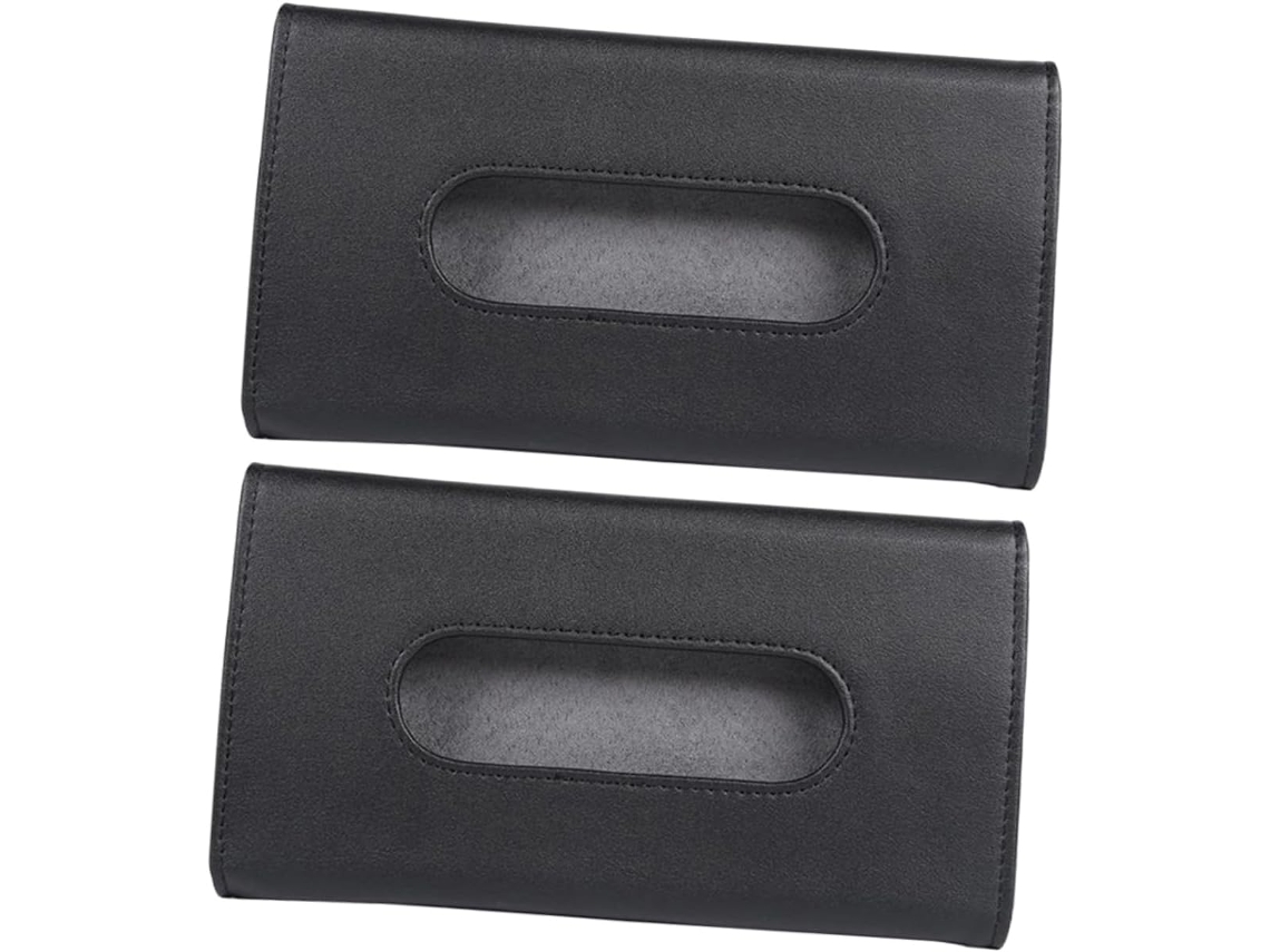 Porta-lenços Para Quebra-sol De Carro, Conjunto De 2 Peças, Em Couro Pu.