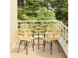 Conjunto 5 Peças Jantar P/ Jardim Vime Pe Dkd Home Decor