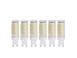 6pcs Lâmpada Led G9 9w 220v Dimmable 90led Luz Quente Suave para Lustres Plafons Parede