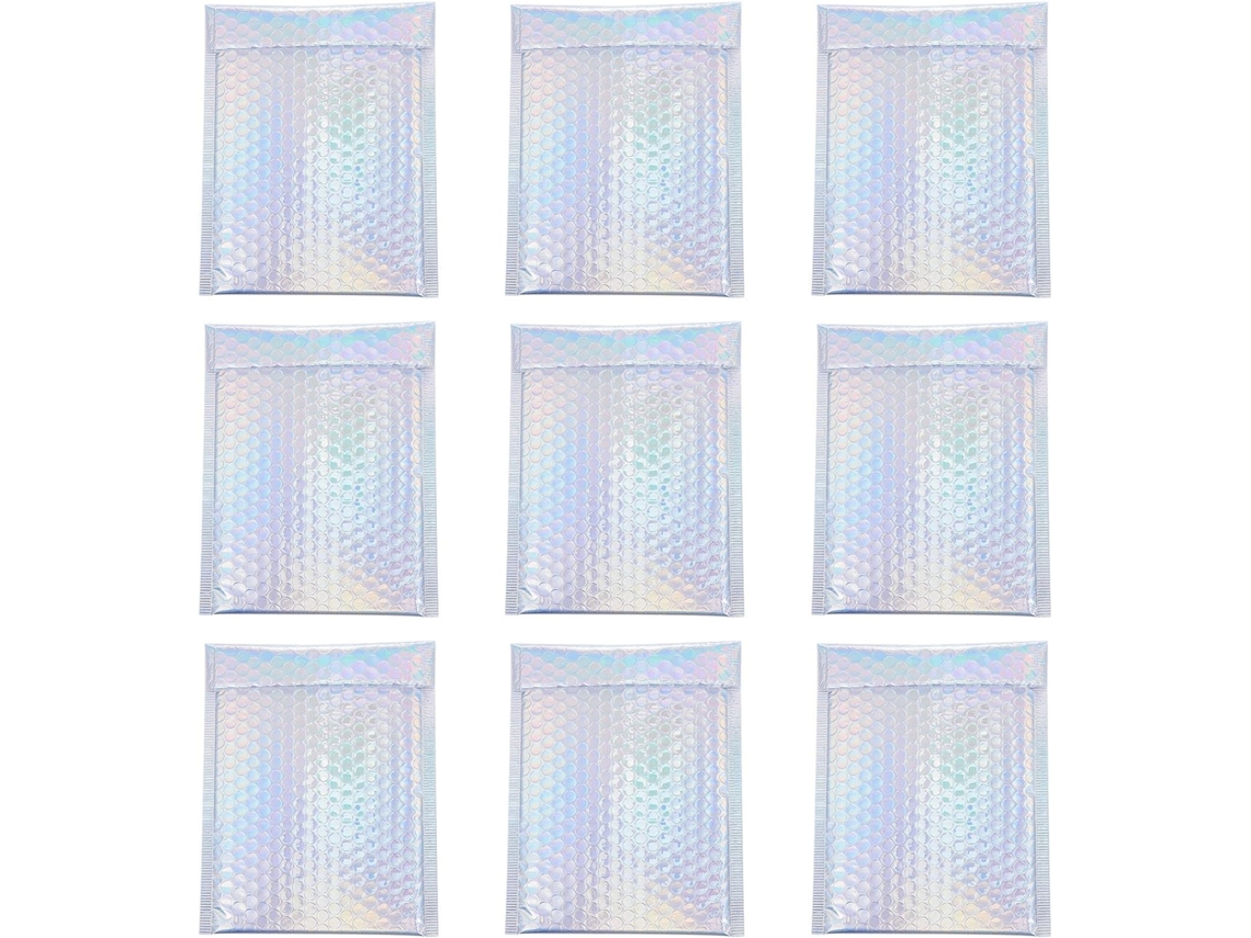 Lote De 25 Paquet Antichocs Autoadesivos Holográficos 18x23 4 Cm Em Filme Metálico Impermeável, Pochettes Pour