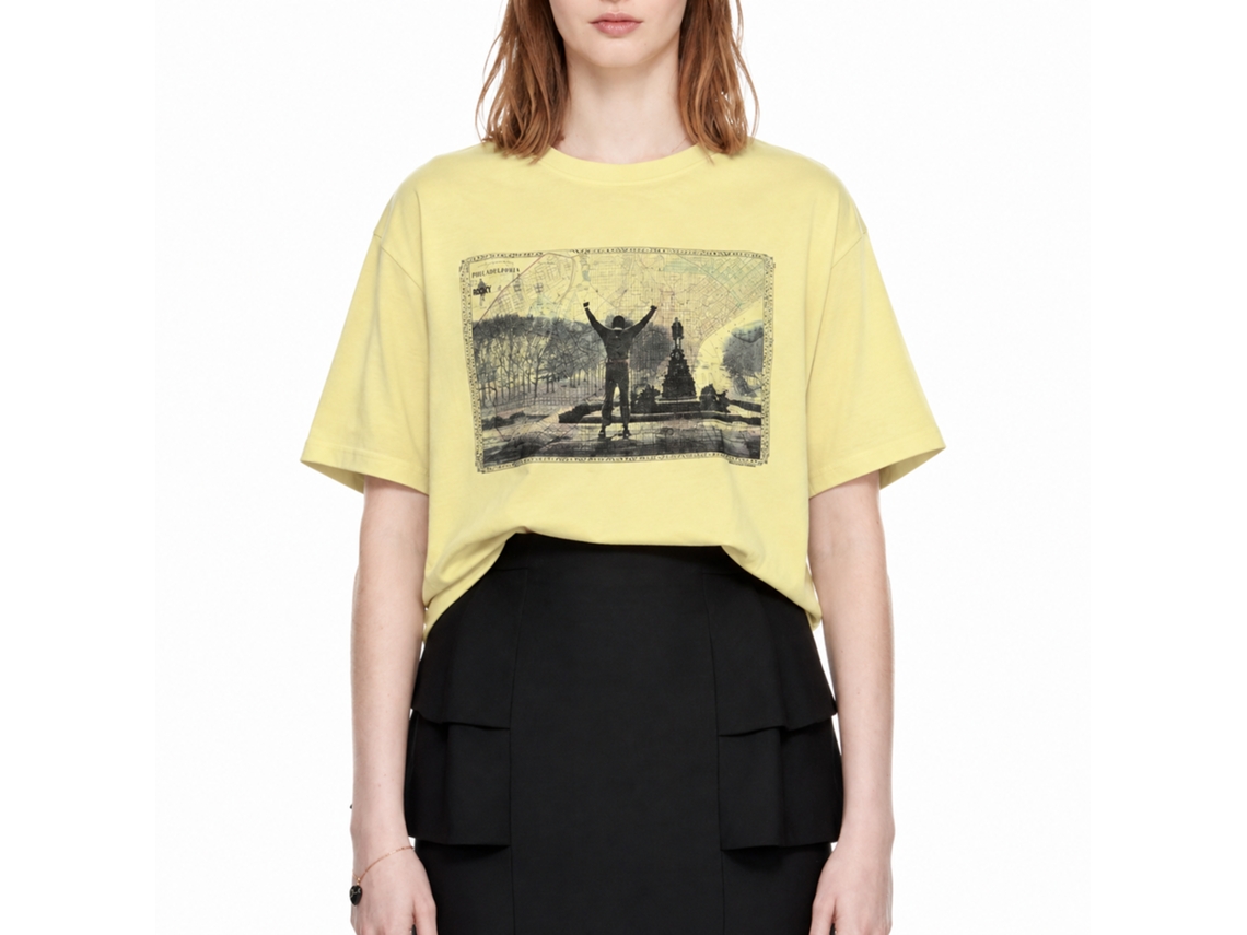 Rockinstone Rocky Movie 1976 Philly Heather Yellow Adult T-shirt Size:l