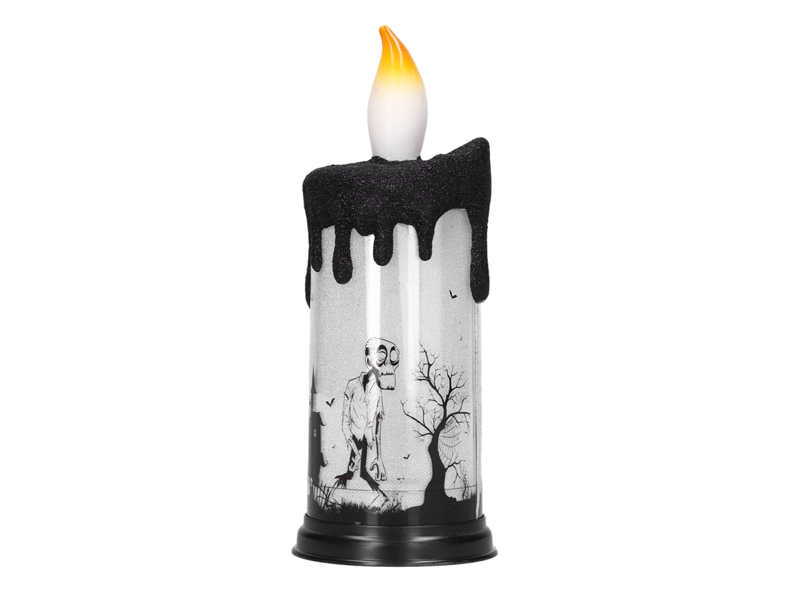Luz de Vela Halloween com Globo de Neve Led, decorativa, sem chama, pisca | S/MARCA