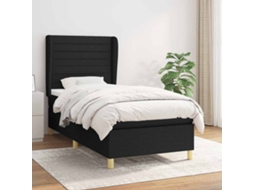 Vidaxl Cama Com Molas/colchão 80x200 Cm Tecido Preto