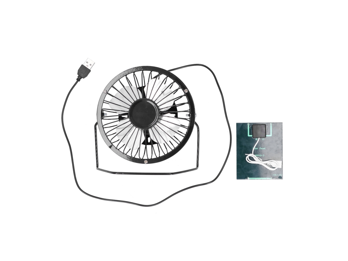 Ventilador Solar Portátil com Painel Solar e USB | S/MARCA
