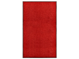 Vidaxl Tapete De Porta Lavável 90x150 Cm Vermelho