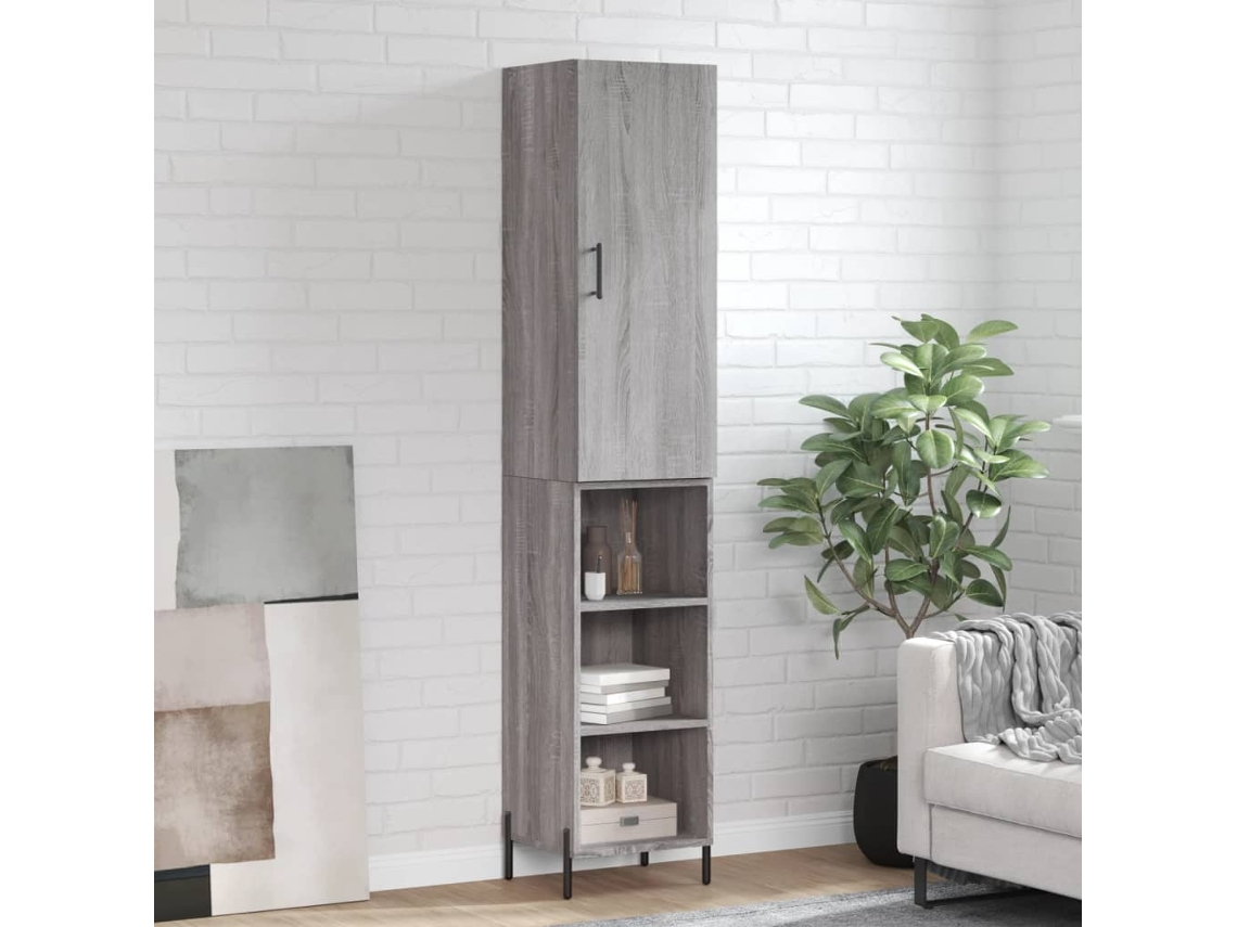 Armario alto 34,5x34x180 cm Madera procesada Gris Sonoma