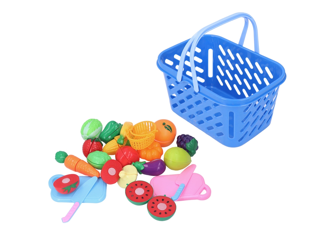 Primerox brinquedo de Cozinha Infantil Educativo de Corte de Frutas e Alimentos Conjunto 23 Peças