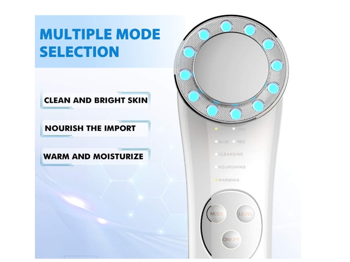 Massageador Facial Yizhood Es 1022 Cuidados Faciais 7 Em 1 Adequados Para Rosto E Pescoço Preto
