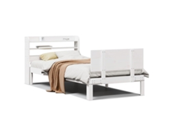 Estrutura de Cama com Cabeceira Sem Colchão Branco MAISON EXCLUSIVE 100x200 cm