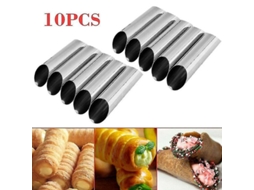 10 Moldes de Acero Inoxidable para Hornear Cornetas de Crema, Churros Y Postres Dulces