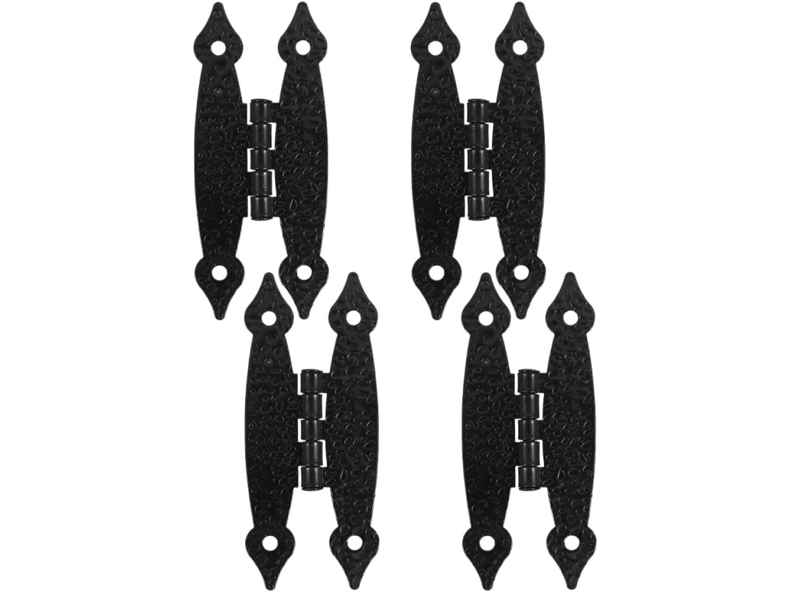 Dobradiças De Ferro Preto Yardenfun, Modelo Folha Curta, Com Design Antigo, Construção Robusta E 6, 3cm 4 Peças