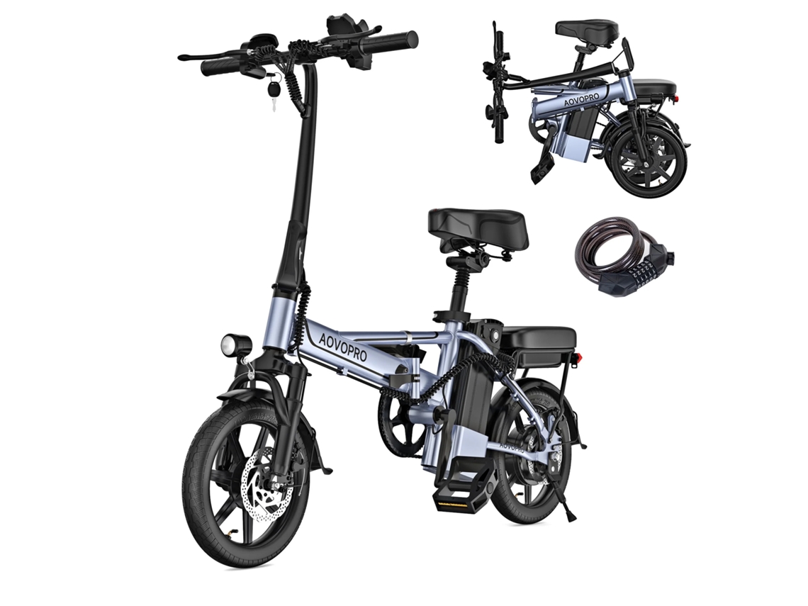 Bicicletas Elétricas Aovopro E14, 5000w 48v 10,4ah, 14 Mini Ebike, Velocidade De 35 Km/h E Alcance De 45 Km