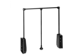 Varão basculante para roupeiro Hang EMUCA 830 - 1150 Pintado preto Aço e Plástico