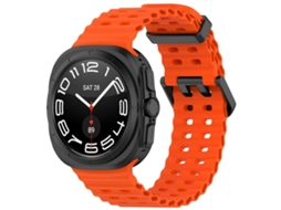 Bracelete Silicone Ocean Hole com Fecho Duplo e Furos Laranja para Samsung Galaxy Watch Ultra XIAOMOYU (47mm)